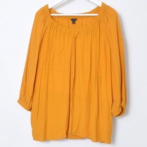 MUSTARD TUNIC*ANN TAYLOR* OFF SHOULDER